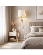 Drewniana lampa podłogowa w stylu glamour ARUBA GOLD