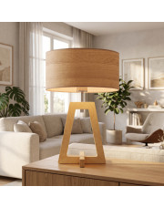 Drewniana lampka nocna z abażurem CLIO ECO do salonu