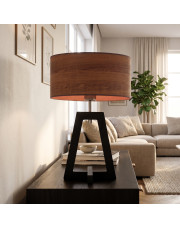Lampa stołowa na drewnianej podstawie z abażurem CLIO ECO