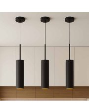 Lampa wisząca tuba czarna loft ELBA GOLD