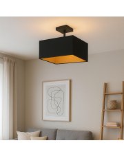 Czarny plafon sufitowy 40x40 cm kwadratowy ALBA GOLD