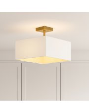 Biała lampa sufitowa do sypialni kwadratowa ALBA GOLD