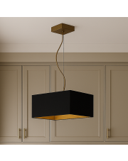 Nowoczesna lampa wisząca czarna SANGRIA GOLD z abażurem ze złotym wnętrzem