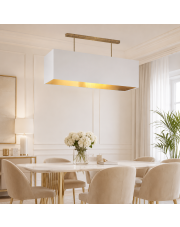 Biała lampa sufitowa do kuchni KORFU GOLD w stylu glamour