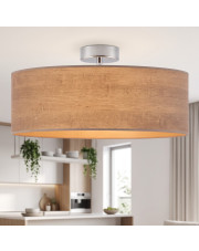 Lampa sufitowa do sypialni w stylu skandynawskim WENECJA ECO fi - 50 cm - kolor orzechowy