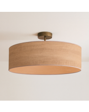 Skandynawska lampa sufitowa z dużym abażurem do sypialni WENECJA ECO fi - 60 cm - kolor orzechowy