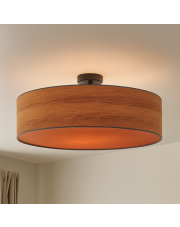 Designerska lampa sufitowa do sypialni z abażurem WENECJA ECO fi - 60 cm - kolor kasztanowy