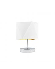 Biała lampa stołowa do salonu glamour ASADENA GOLD