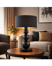 Czarna lampa stołowa do salonu HONOLULU GOLD nowoczesna lampa stołowa z kulkami