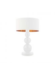 Biała lampa stołowa z abażurem HONOLULU GOLD