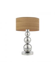 Srebrna lampa stołowa z fornirowym kloszem HONOLULU ECO
