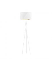 Lampa podłogowa trójnóg z białym abażurem DAKAR GOLD