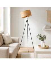 Czarna lampa stojąca typu tripod MALMO ECO w stylu skandynawskim