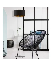 Piękna lampa stojąca do salonu czarna WERONA GOLD