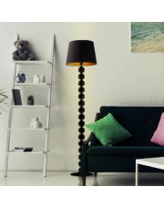 Czarna lampa podłogowa kule z designerskim stelażem BANGKOK GOLD