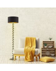 Srebrna lampa podłogowa z ozdobnymi kulami GIZA GOLD