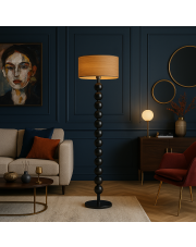 Czarna lampa stojąca w stylu skandynawskim GIZA ECO ze stelażem z kul