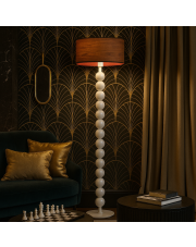 Biała lampa stojąca z kul GIZA ECO w stylu art deco 