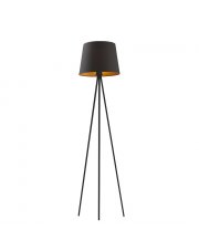Czarna lampa podłogowa na trójnogu w stylu glamour RENO GOLD