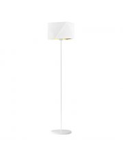 Biała lampa stojąca do salonu FIDŻI GOLD
