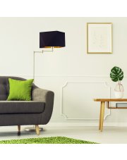 Lampa stojąca do salonu SANTIAGO GOLD na chromowanym stelażu