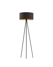 Czarna lampa stojąca do sypialni w stylu glamour SEWILLA GOLD