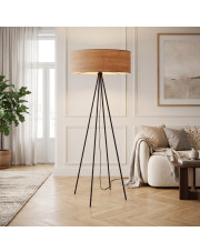 Czarna lampa podłogowa do czytania w salonie IBIZA ECO w stylu loftowym