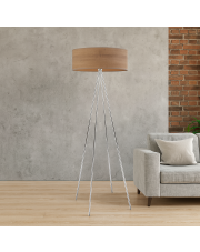Chromowana lampa podłogowa do czytania w salonie IBIZA ECO w stylu loftowym