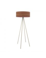Lampa stojąca na metalowych nogach IBIZA ECO z designerskim abażurem w kolorze kasztanowym