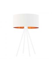 Biała lampa stołowa w stylu glamour SIERRA GOLD ze złotym wykończeniem