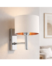 Elegancki kinkiet z białym abażurem TEGU GOLD w stylu glamour