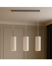 Biała lampa wisząca do kuchni BORNEO GOLD z potrójnym źródłem światła