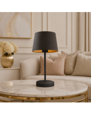 Czarna lampka nocna do sypialni SIENA GOLD