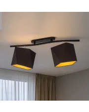Czarna lampa sufitowa do salonu z regulacją kąta padania światła CORONA GOLD