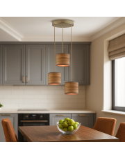 Lampa wisząca do kuchni 3-punktowa PUEBLO ECO kaskadowy żyrandol z abażurami