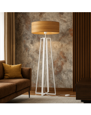 Duża biała lampa stojąca do salonu MOSS ECO