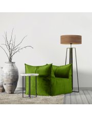 Designerska lampa podłogowa MOSS ECO z à la drewnianym abażurem