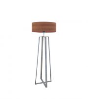 Srebrna lampa stojąca z dużym kloszem MOSS ECO