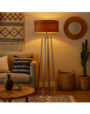 Srebrna lampa stojąca do salonu MOSS ECO
