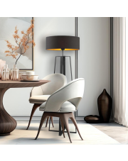 Czarna lampa podłogowa do salonu MOSS GOLD