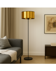 Czarno-złota lampa stojąca do sypialni WERONA MIRROR w stylu glamour