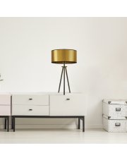 Czarno-złota lampa stołowa na 3 nogach w stylu glamour ALTA MIRROR