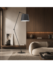 Regulowana lampa podłogowa na wysięgniku ruchomym MANILA w kolorze czarnym