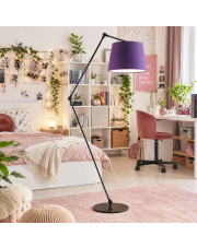 Lampa podłogowa regulowana z wysięgnikiem MANILA w kolorze fioletowym art deco