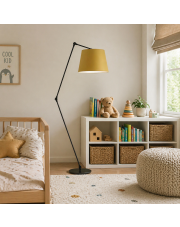 Lampa stojąca z regulowanym kierunkiem światła MANILA abażur musztardowy