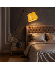Lampa stojąca z regulowanym ramieniem w stylu glamour MANILA MIRROR czarno-złota
