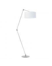 Biała lampa podłogowa z regulacją kąta padania światła BARI