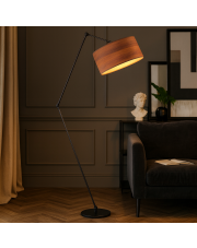 Czarna lampa podłogowa z możliwością regulacji ramienia BARI ECO