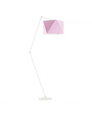 Regulowana lampa stojąca do czytania OSAKA z różowym abażurem