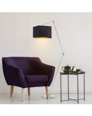 Czarna lampa podłogowa LED do czytania OSAKA GOLD
